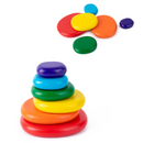 Rainbow Wooden Stacking Pebbles