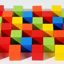 Colorful Wooden Cube Building Block