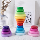 Rainbow Wooden Stacking Pebbles