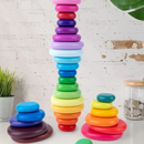 Rainbow Wooden Stacking Pebbles