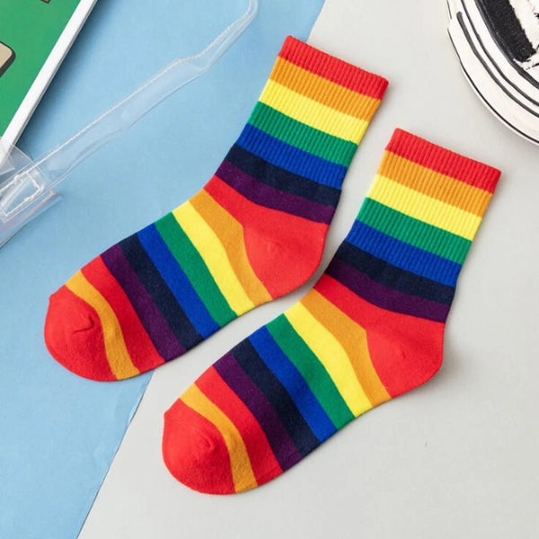 Fashion Colorful Rainbow Striped Socks