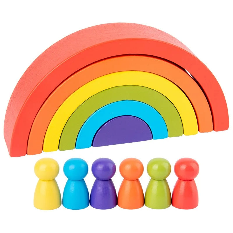 Premium Wooden Rainbow Stacking Arch Toy