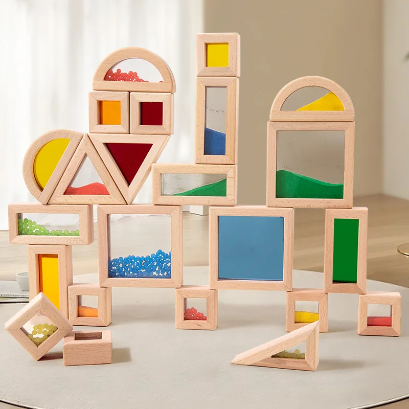 Acrylic Wooden Building Blocks Set