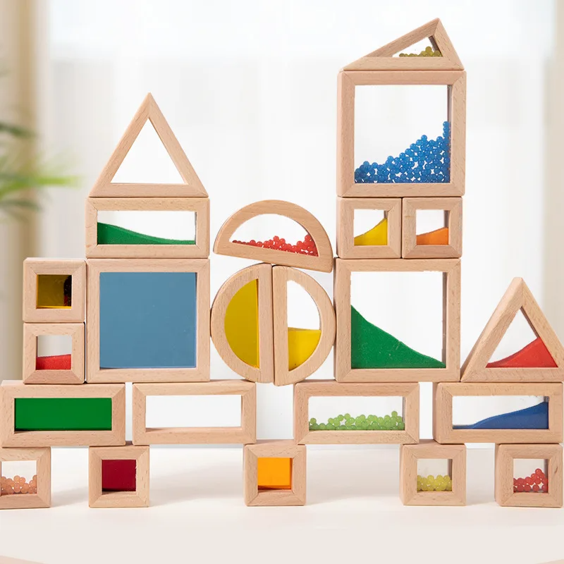 Acrylic Wooden Building Blocks Set