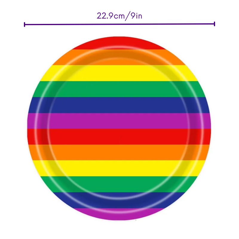 16pcs Rainbow Paper Plates