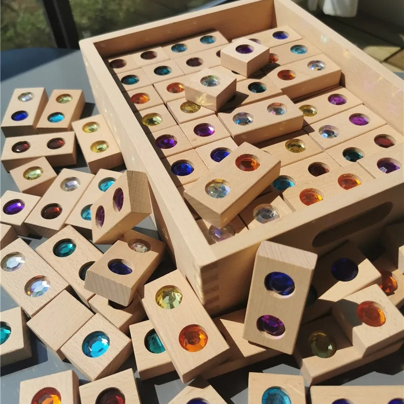 Sparkling Wooden Gem Blocks