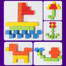 Colorful Wooden Cube Building Block