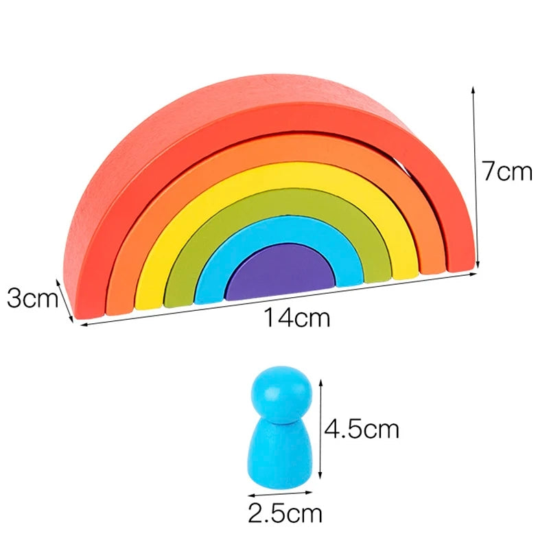 Premium Wooden Rainbow Stacking Arch Toy