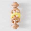 Wooden Baby Rattle with Silicone and Wooden Rings