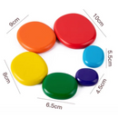 Rainbow Wooden Stacking Pebbles