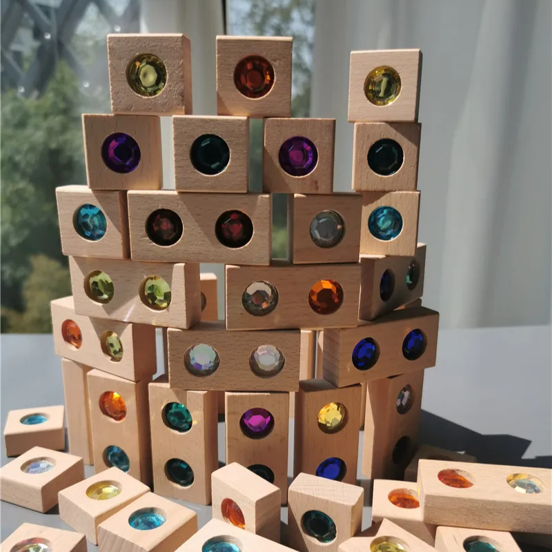 Sparkling Wooden Gem Blocks