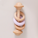 Wooden Baby Rattle with Silicone and Wooden Rings