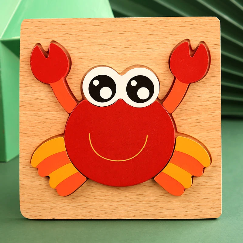 Chunky Wooden Puzzle for Toddlers– Cognitive Learning Toy for Children