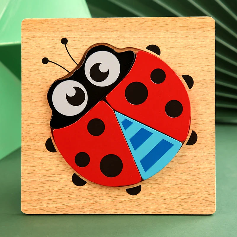 Chunky Wooden Puzzle for Toddlers– Cognitive Learning Toy for Children