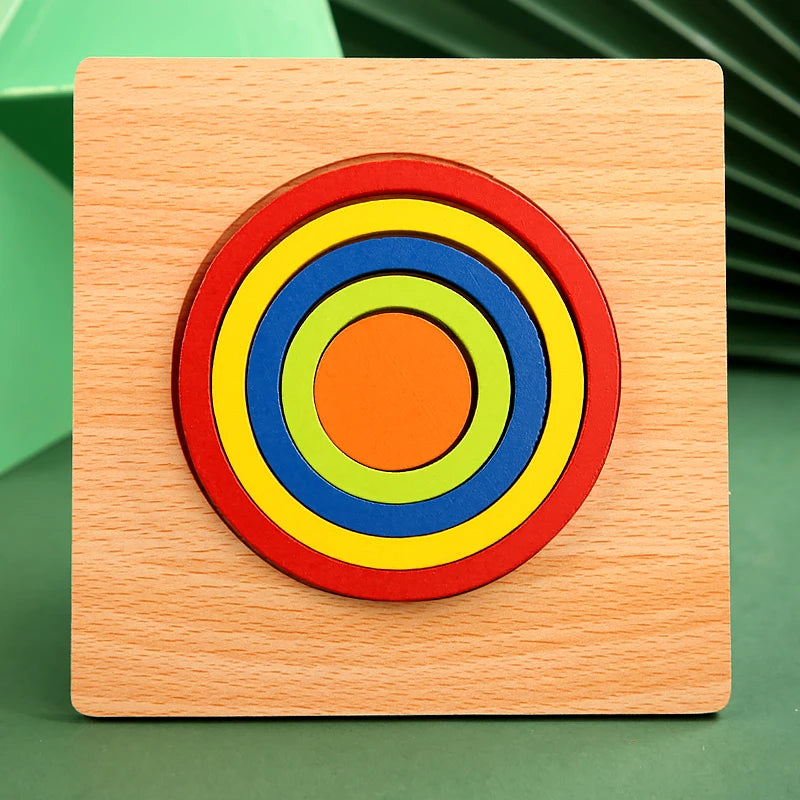 Montessori Inspired Wooden Geometric Puzzle – Spark Curiosity and Fine Motor Skills