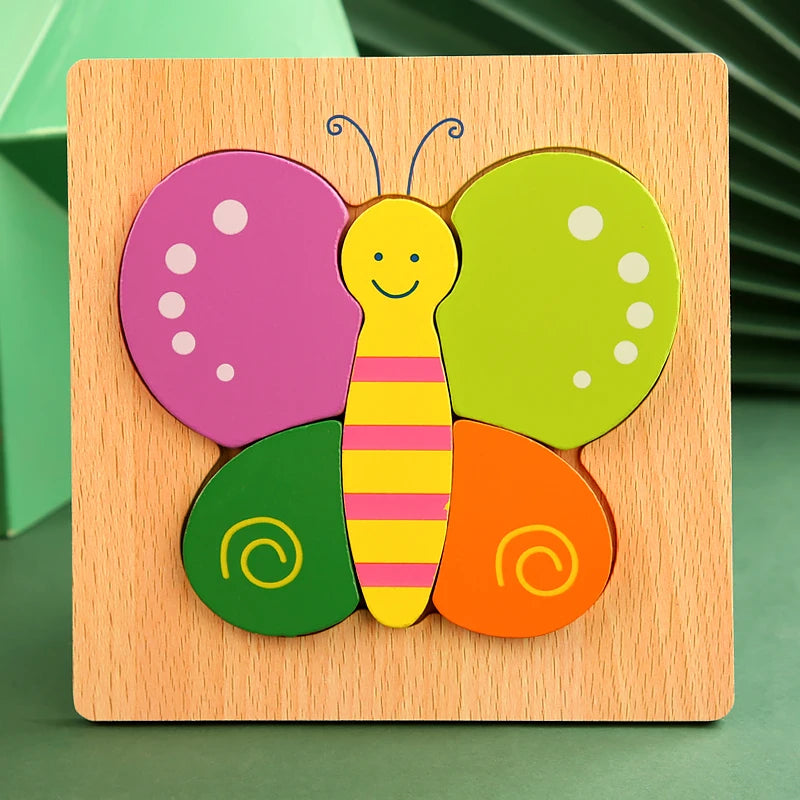 Chunky Wooden Puzzle for Toddlers– Cognitive Learning Toy for Children