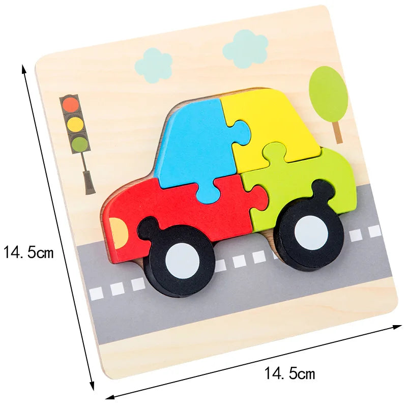Chunky Wooden Puzzle for Toddlers– Cognitive Learning Toy for Children